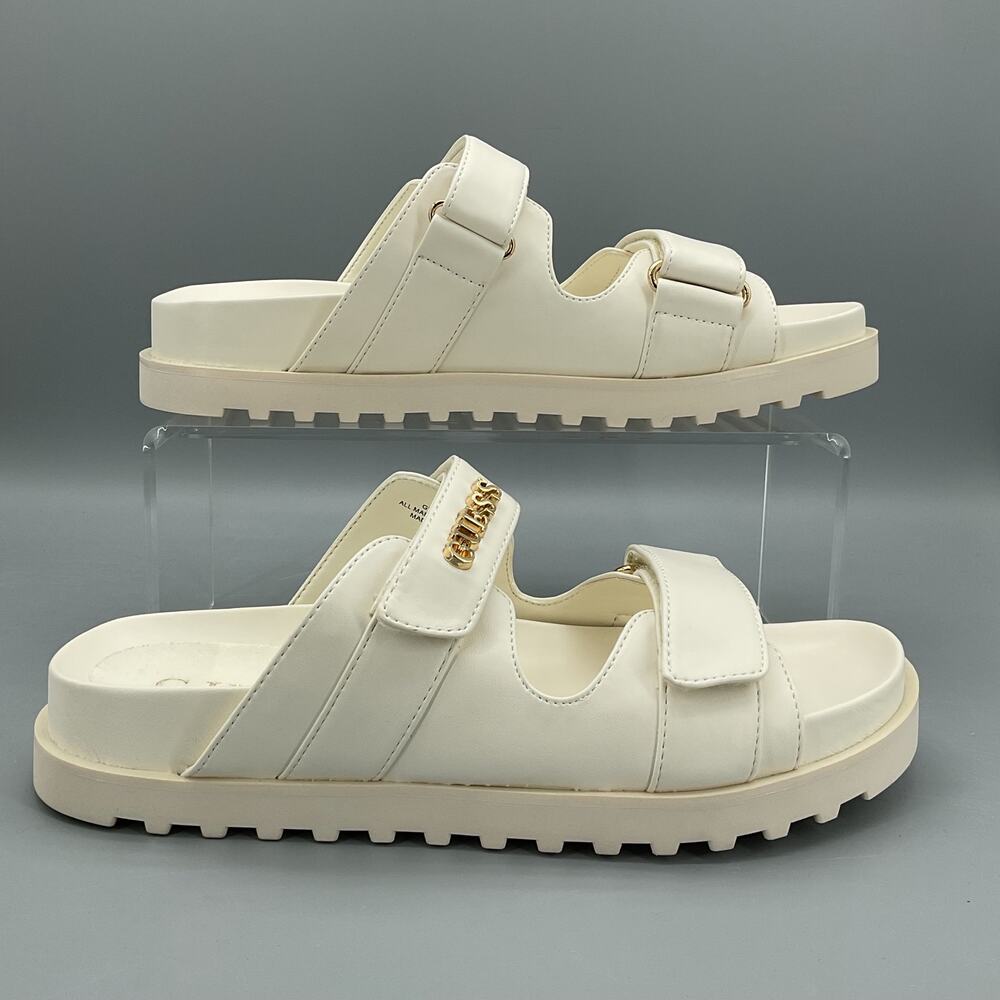 NEW Guess Women’s Fabulon 5 Slip on Sandals Ivory Size 9M